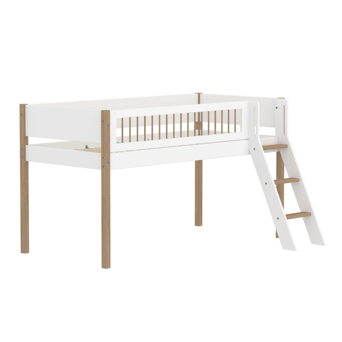 NOR系列 斜梯半高床(柵欄型護欄)-白橡木色:圖片 4