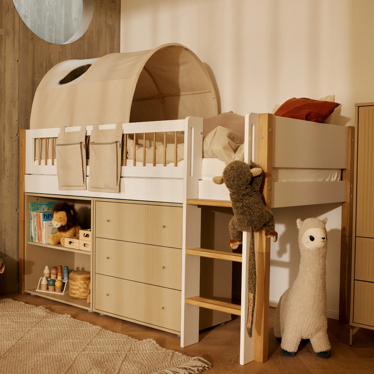 DAWN系列 兒童遊戲帳篷(適用於床鋪)-亞麻色:圖片 2