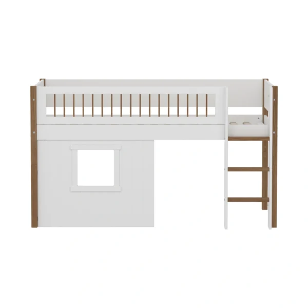 NOR系列 樹屋半高床(柵欄型護欄)-白橡木色_圖庫1