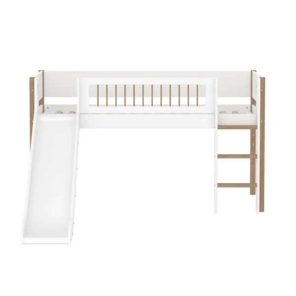 NOR系列 滑梯半高床(柵欄型護欄)-白橡木色_圖庫1