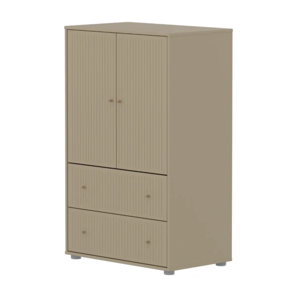 SAGA系列 2門2抽櫥櫃(直序型紋理)-燕麥色