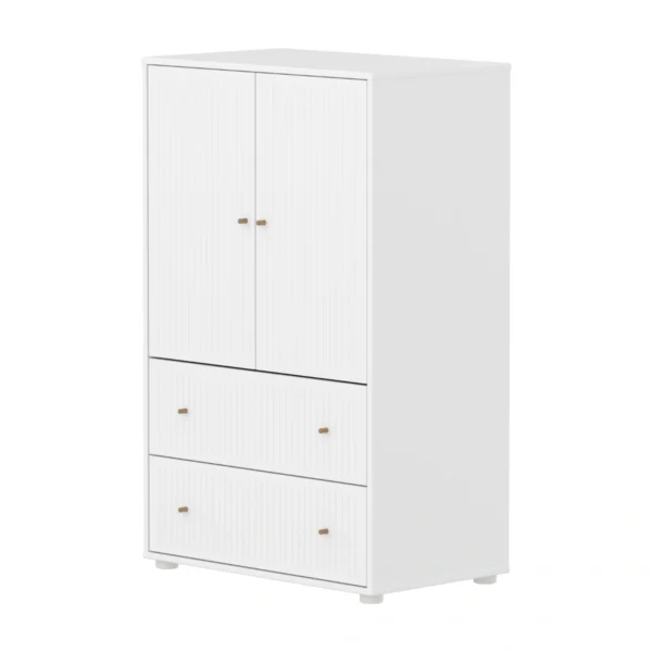 SAGA系列 2門2抽櫥櫃(直序型紋理)-白