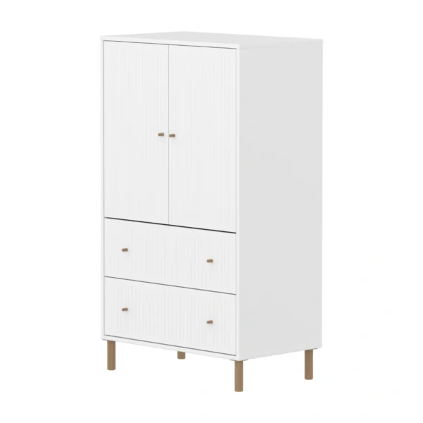 SAGA系列 2門2抽橡木腳櫥櫃(直序型紋理)-白