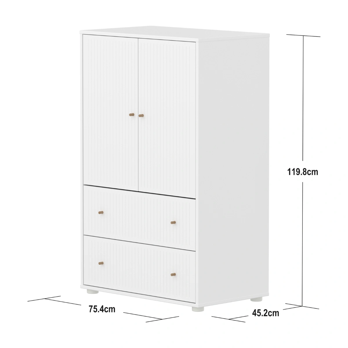 SAGA系列 2門2抽櫥櫃(直序型紋理)-白:圖片 7