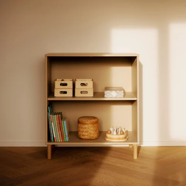 SAGA系列 兩層橡木腳收納櫃-燕麥色_圖庫1