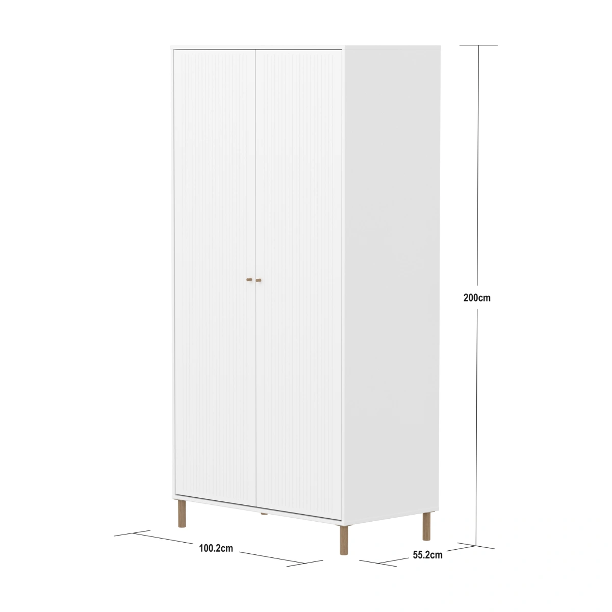 SAGA系列 雙門橡木腳衣櫃(直序型紋理)-白:圖片 15