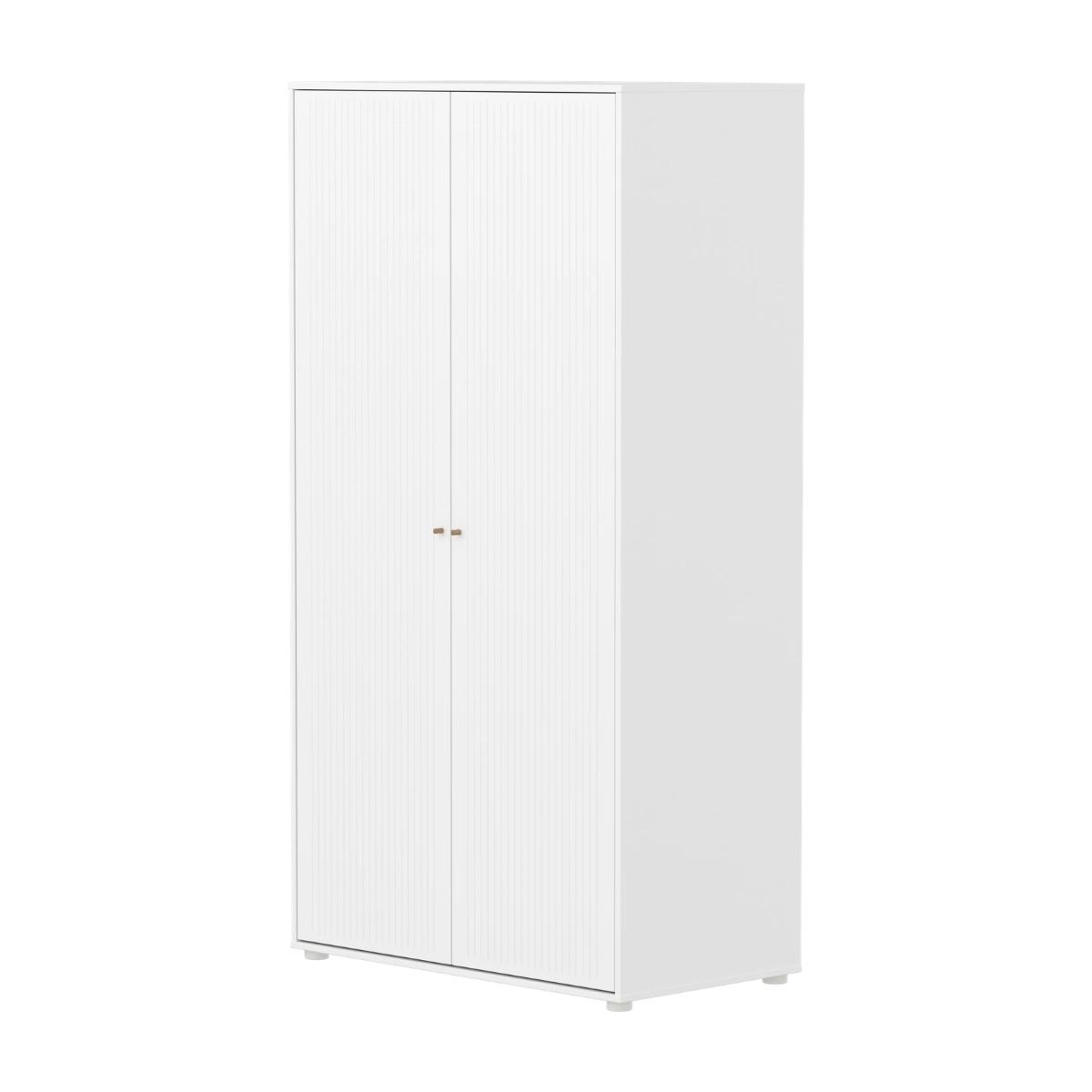 SAGA系列 雙門兒童衣櫃(直序型紋理)-白