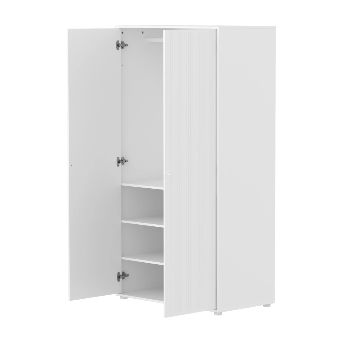 SAGA系列 雙門兒童衣櫃(直序型紋理)-白:圖片 9