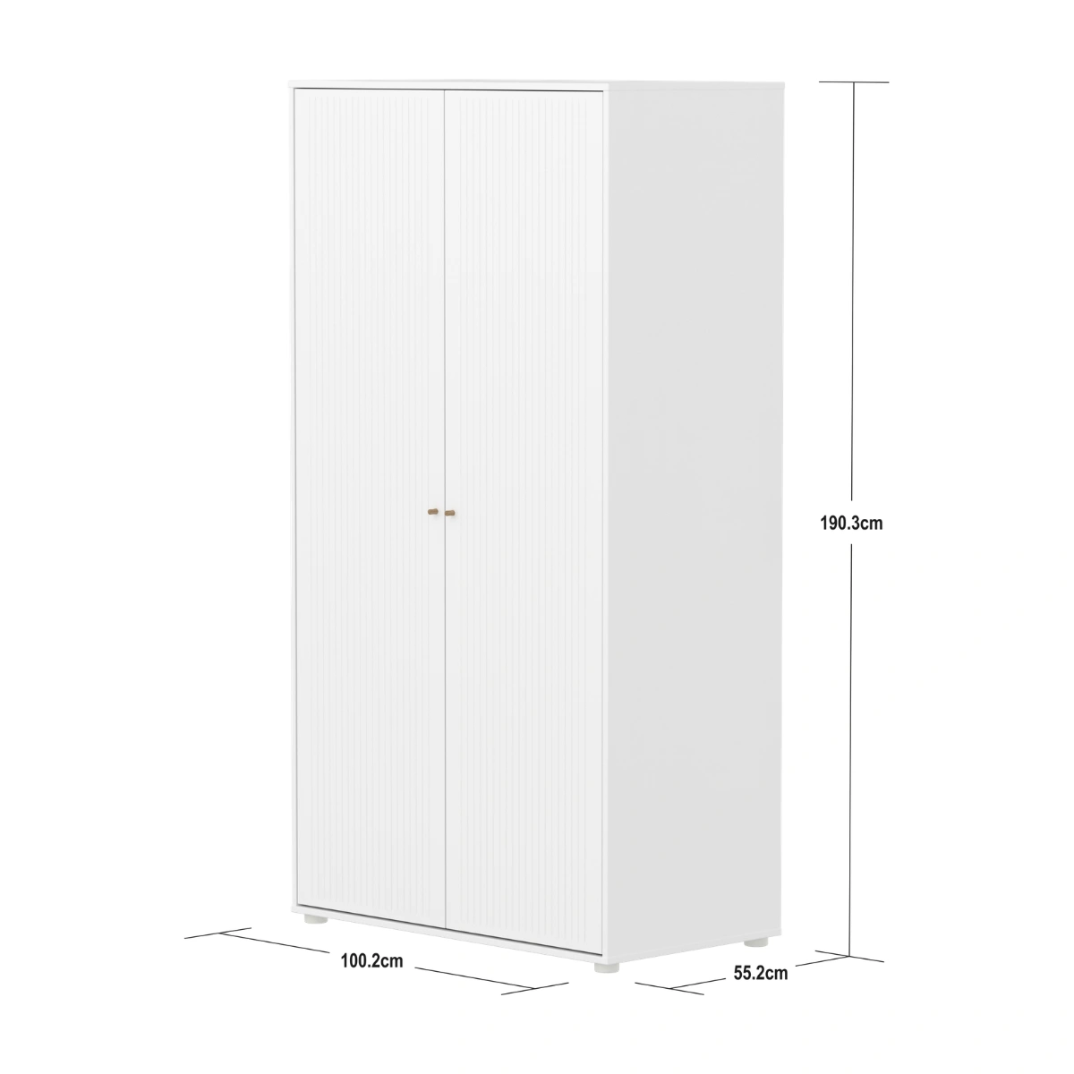 SAGA系列 雙門兒童衣櫃(直序型紋理)-白:圖片 15