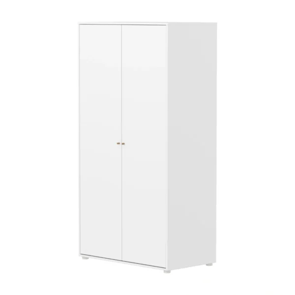 SAGA系列 雙門衣櫃(直序型紋理)-白