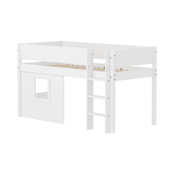 WHITE系列 兒童樹屋半高床(直序型護欄)-白