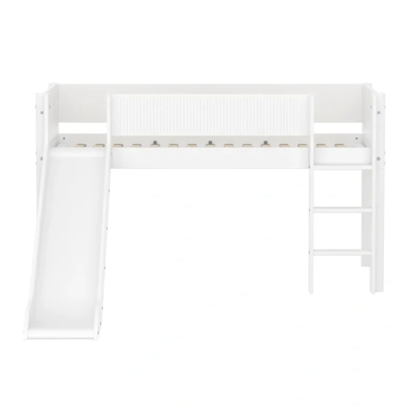 WHITE系列 滑梯半高床(直序型護欄)-白_圖庫1