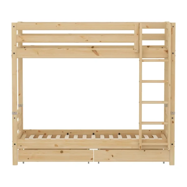 CLASSIC RAW系列 上下舖雙層高架床(含下層收納抽屜)-松木色(184cm) (2)